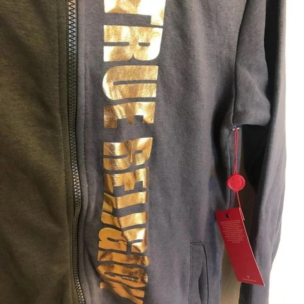 True Religion Boys Charcoal Color Block TR Zip-Up Hoodie Size M & L NWT - Picture 6 of 12